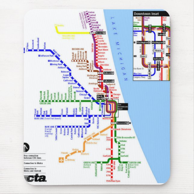 Chicago-Untergrundbahn Mousepad (Vorne)