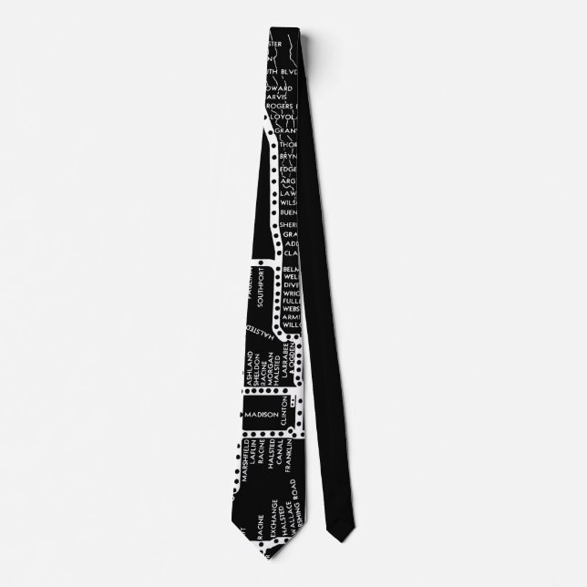 Chicago-Untergrundbahn-Vintager Systems-Karten-Weg Krawatte (Vorderseite)