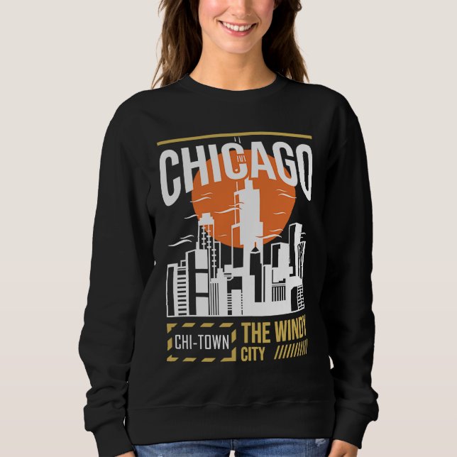 Chicago USA Chicago Skyline I Love Chicago Chi Tow Sweatshirt (Vorderseite)