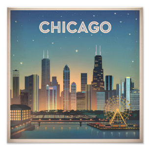 Chicago USA im Vintage-Stil Fotodruck
