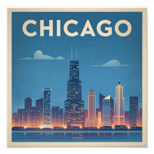 Chicago USA im Vintage-Stil Fotodruck