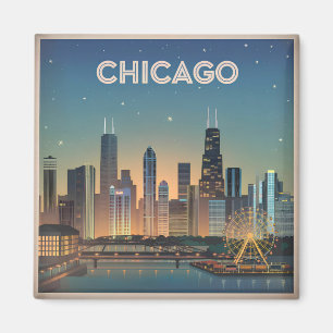 Chicago USA im Vintage-Stil Magnet
