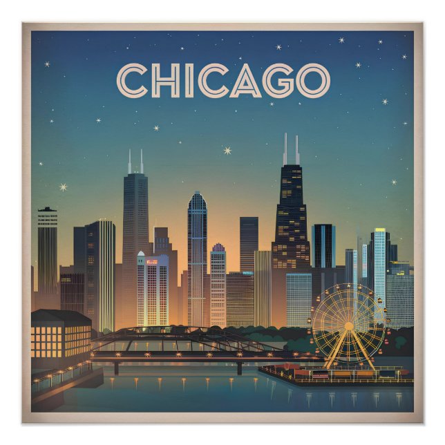 Chicago USA Vintag Poster (Vorderseite)