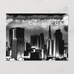 Chicago, USA Vintage Travel Tourism Add Postkarte