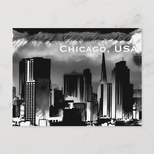 Chicago, USA Vintage Travel Tourism Add Postkarte