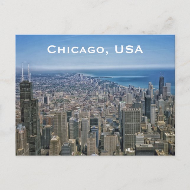 Chicago, USA Vintage Travel Tourism Add Postkarte (Vorderseite)