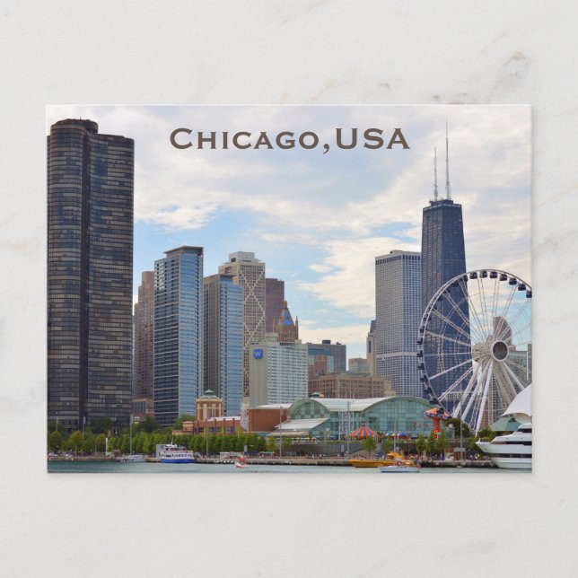 Chicago, USA Vintage Travel Tourismus Postkarte (Vorderseite)