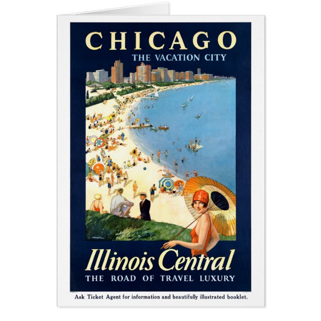 Chicago Vacation City Vintage Poster wiederhergest (Vorne)