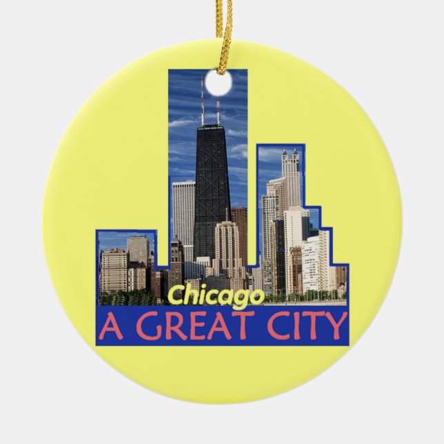 CHICAGO-Verzierung Keramik Ornament (Vorne)