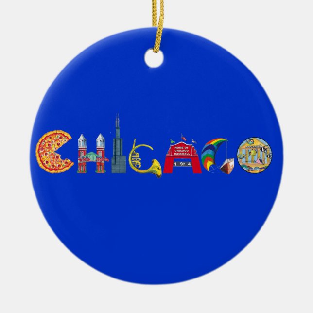 Chicago-Verzierung Keramikornament (Vorne)