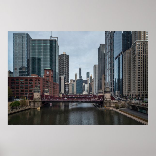 Chicago View, farbenfrohe Fotografie Poster (Vorne)