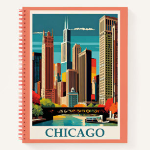 Chicago Vintag Illustration Notizbuch