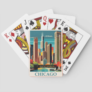 Chicago Vintag Illustration Spielkarten