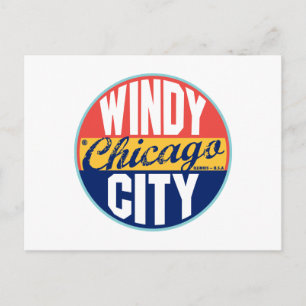 Chicago Vintag Label Postkarte