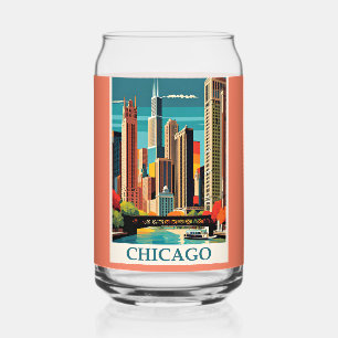 Chicago Vintage-Illustration Dosenglas