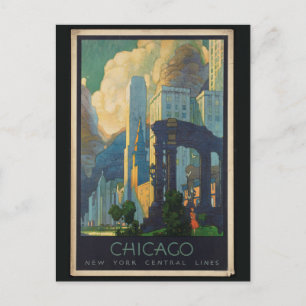 Chicago Vintage Reise Postkarte