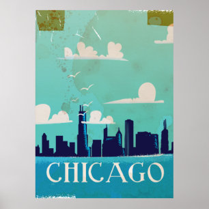 Chicago Vintage-Reiseplakat Poster