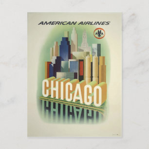 Chicago Vintage Reiseplakat Postkarte