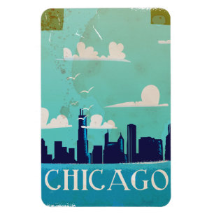 Chicago Vintage Reiseposter Magnet