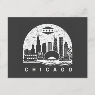 Chicago Vintage Skyline Ankündigungspostkarte