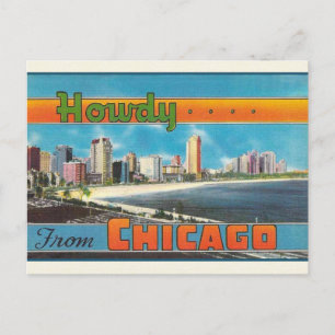 Chicago Vintage Travel Postcard Postkarte