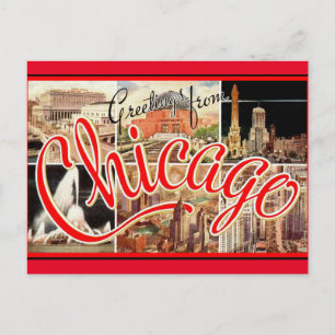 Chicago Vintage Travel Postcard Postkarte
