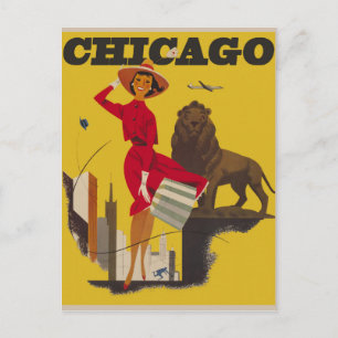 Chicago Vintage Travel Postcard Postkarte