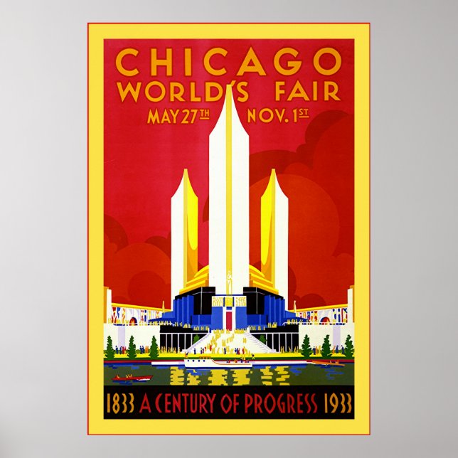 Chicago ~ Vintage Travel Poster (Vorne)