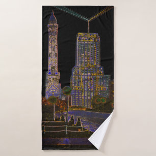 Chicago Wasserturm Schöne Kunst Vintage Farben Badehandtuch