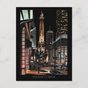 Chicago Water Tower Malerei Randsom Art Postkarte