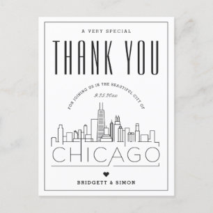 Chicago Wedding Danke, dass du gekommen bist! Po Postkarte