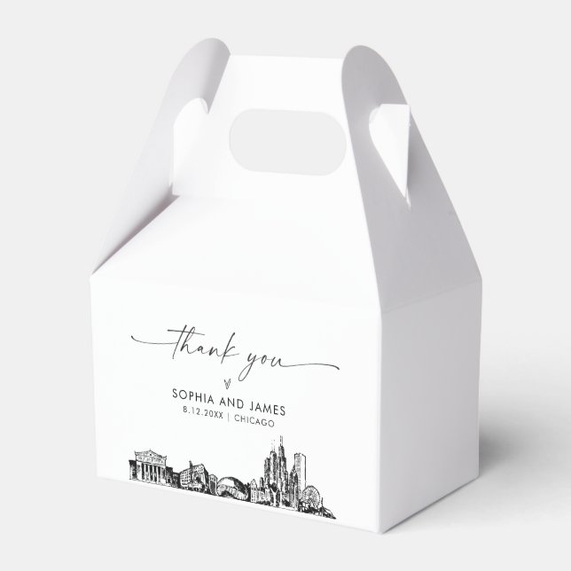 Chicago Wedding Personalisiert Favor Box Geschenkschachtel (Vorderseite)