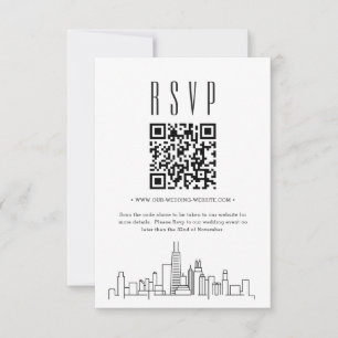 Chicago Wedding QR Code UAWG RSVP Karte