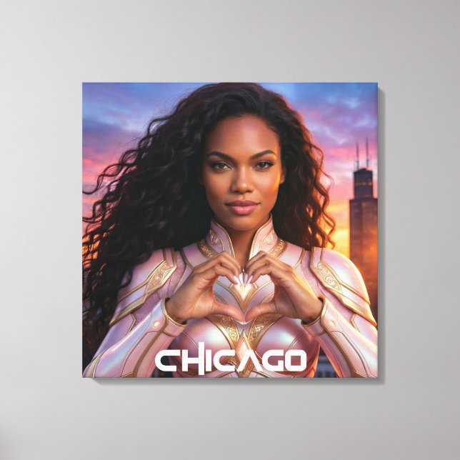 CHICAGO - WEIBLICHE HELDIN LEINWANDDRUCK (Vorderseite)