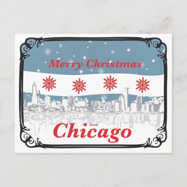 Chicago-Weihnachtskarte Feiertagspostkarte (Vorderseite)