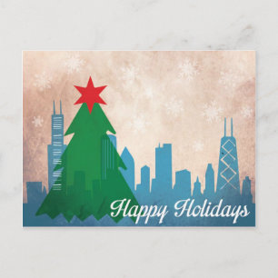 CHICAGO-Weihnachtskarte Feiertagspostkarte