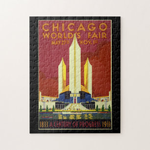 Chicago-Weltausstellung-Vintage-Plakat 1933 Puzzle