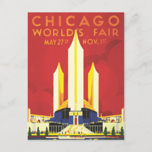 Chicago-Weltausstellungs-Vintage-Plakat Postkarte