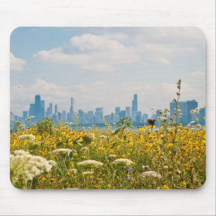 Chicago, wie vom Vogel Montrose Hafens gesehen Mousepad