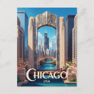 Chicago Willis Tower Moderne Stadtlandschaft Postkarte