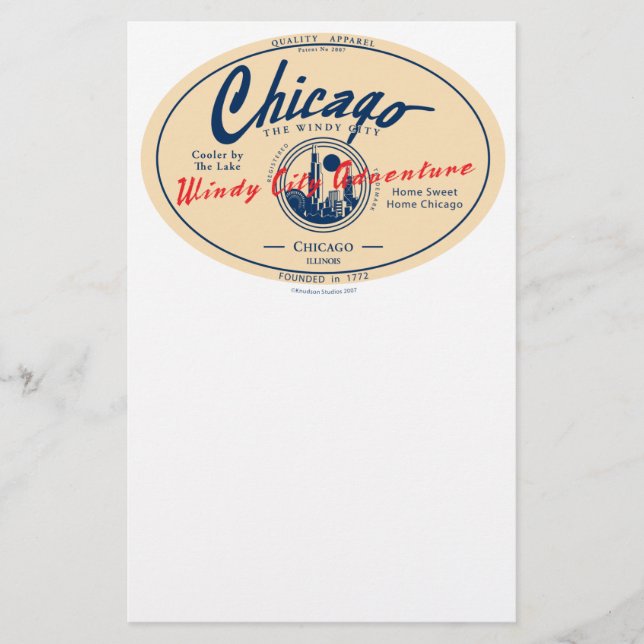Chicago Windy City Briefpapier (Vorderseite)