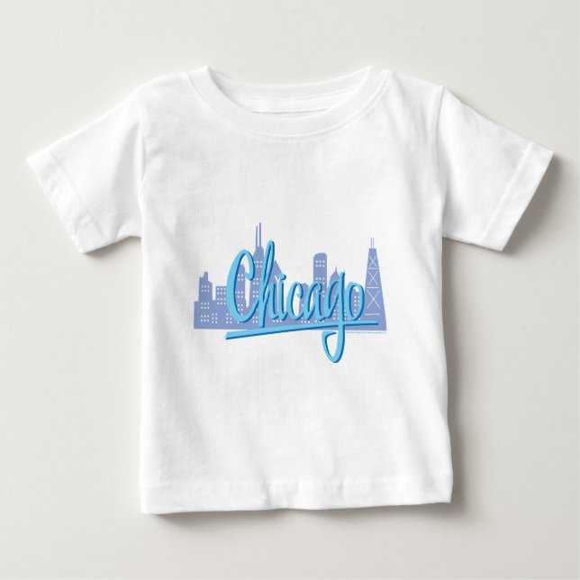 Chicago Windy City Skyline Baby T-shirt (Vorderseite)