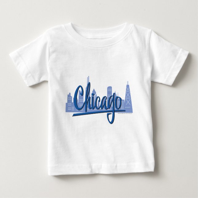 Chicago Windy City Skyline Baby T-shirt (Vorderseite)