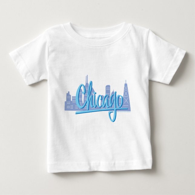 Chicago Windy City Skyline Baby T-shirt (Vorderseite)