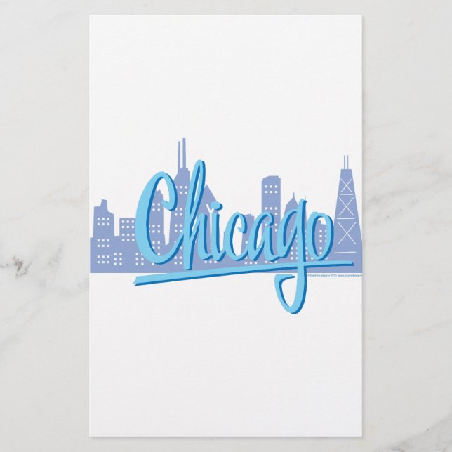 Chicago Windy City Skyline Briefpapier (Vorderseite)