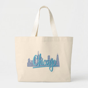 Chicago Windy City Skyline Jumbo Stoffbeutel