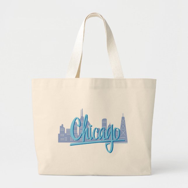 Chicago Windy City Skyline Jumbo Stoffbeutel (Vorne)