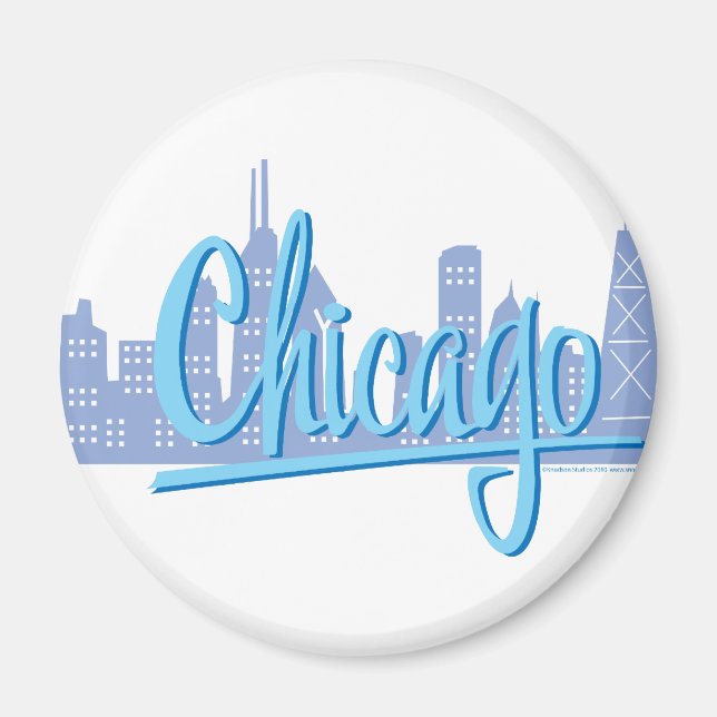 Chicago Windy City Skyline Magnet (Vorne)