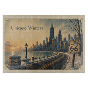 Chicago-Winter-Route-66-Küchenstil Schneidebrett
