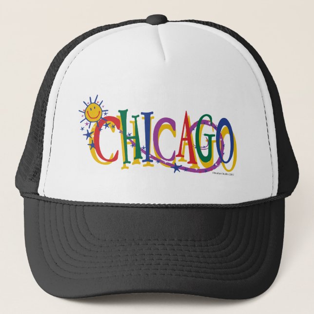 Chicago-With-SUn—KIDS Truckerkappe (Vorderseite)